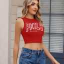 Baseball Tank Top Women Vintage Baseball Mom Tanks Baseball Season Graphic Tee Shirts Game Day Knit Crop Sleeveless Tops (Red, XXL)