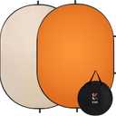 Kate Collapsible Backdrop Pop up Photo Backdrops Foldable Background Portable for Headshot,Portrait Photography,Video,5x6.5ft,Orange/Beige
