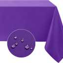 Softalker Rectangle Tablecloth, Waterproof & Stain Resistant Table Cloths Wrinkle Free Fabric Washable Polyester Table Cover for Spring/Party/Outdoor/Wedding - 60 x 84 inch,Purple