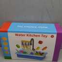 Play Sink with Running Water, Play Kitchen Toys Sink for Kids 3 4 5 6 7 Years Old, Electrical Dishwasher, Color Changing Kitchen Accessories, Dishes Games, Gifts for Toddlers 3-5