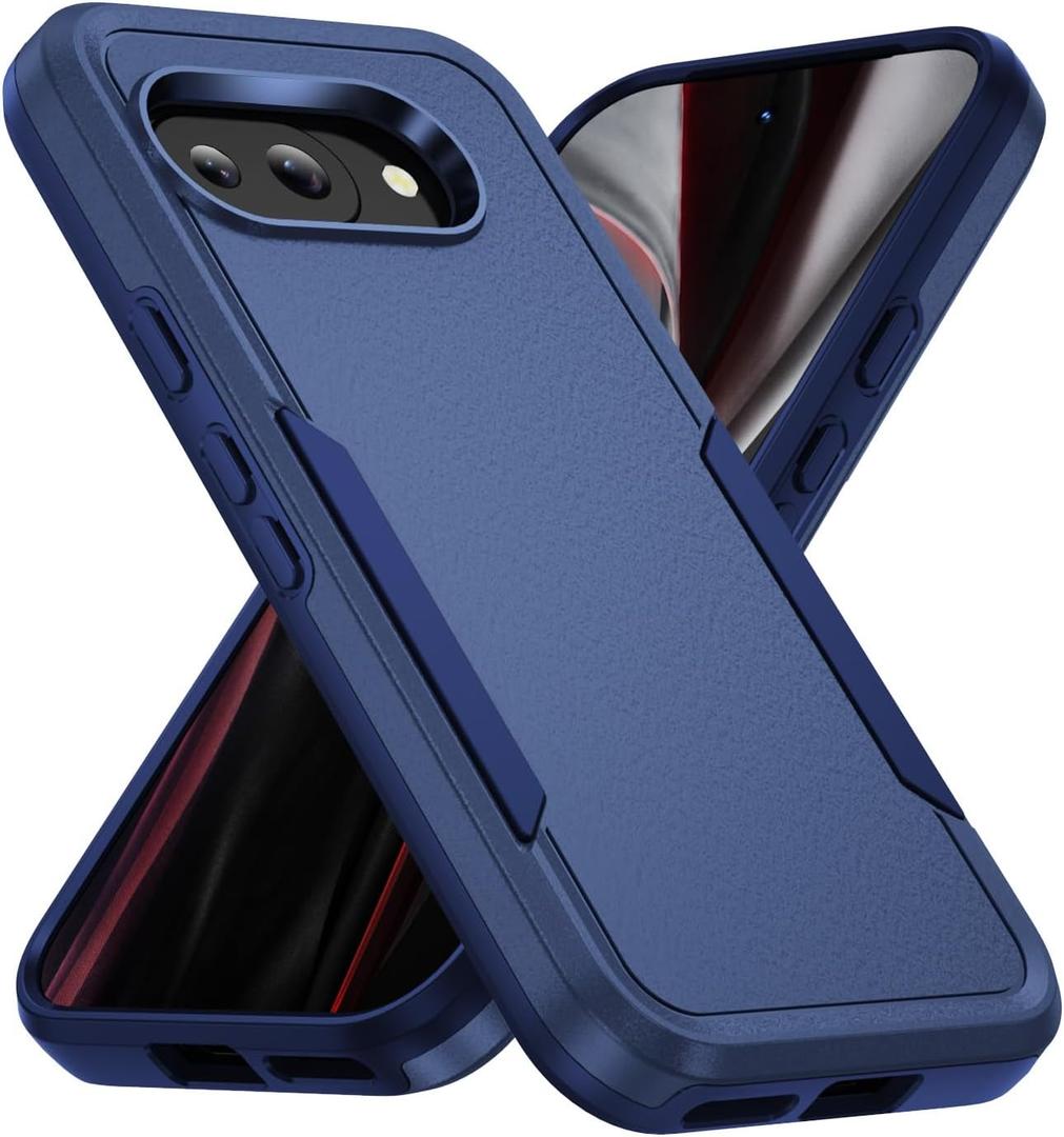 for Pixel 9a Case, with HD Screen Protector [Military Grade Drop Tested] Heavy-Duty Tough Rugged Shockproof Protective Case for Pixel 9a, Blue