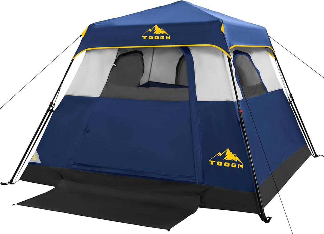 3/4 Person/6 Person Camping Tent Fast Cabin Tent with Instant Setup Tent, Weatherproof Tent Easy Quick Set Up & Pop Up in 60 Seconds with Rainfly Backpack for Family Camping,Upgraded Ventilation