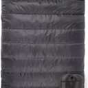 Teton Mammoth Queen Size Double Sleeping Bag- A Warm Bag The Whole Family can Enjoy  Great for Camping, Hunting and Base Camp. Compression Sack Included (Grey (Cotton Flannel Liner))