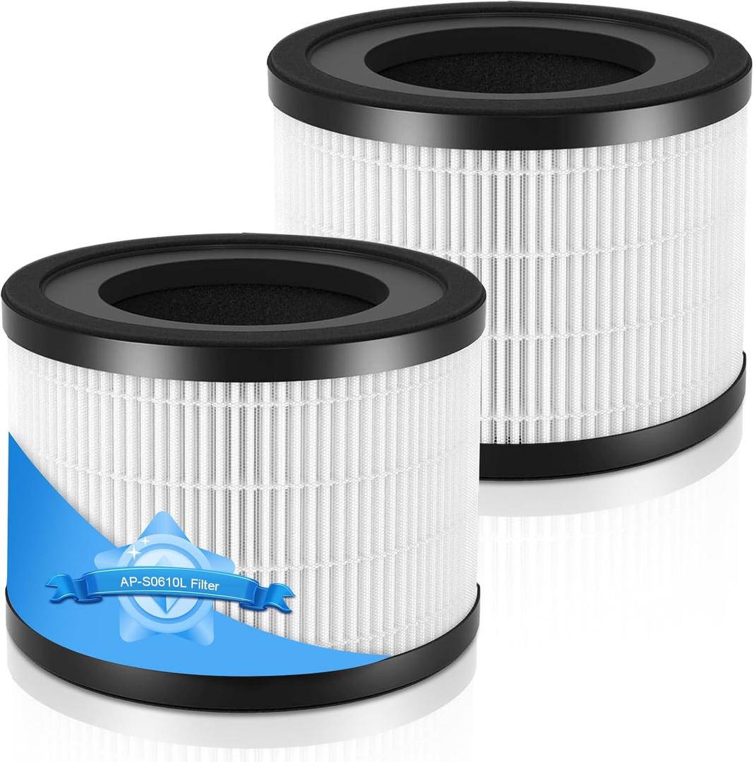 2 Pack AP-S0610L Replacement Filter Compatible with MOOKA AP-S0610L Air Purifier,3-in-1 H13 True HEPA High-Efficiency Activated Carbon Filter