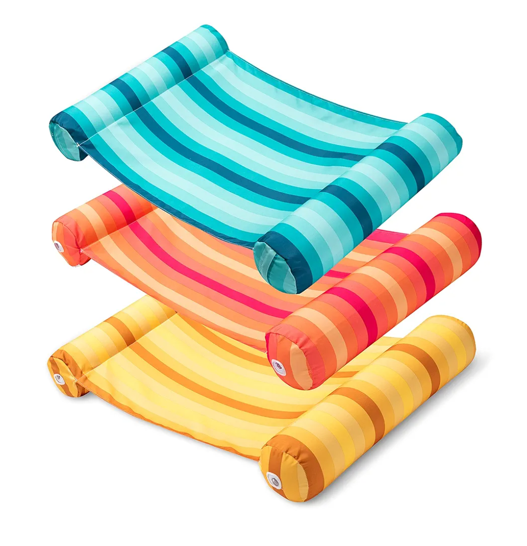 Sloosh 3 Pack 4-in-1 Inflatable Pool Floats - Water Hammock Lounges, Multi-Purpose Swimming Pool Accessories (Saddle, Lounge Chair, Drifter) for Pool, Lake, Outdoor, Beach