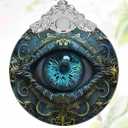 3" Stained Glass Christmas Decoration, Christmas Ornaments, Heirloom Keepsake, Gift Exchange, Gift Idea, Bauble Present - Mystical Eye