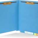 Blue Summit Supplies 50 Blue End Tab Fastener File Folders - Reinforced Straight Cut Tab - Durable 2 Prongs - Organize Standard Medical Files, Receipts, Office Reports - Letter Size, Blue, 50 Pack