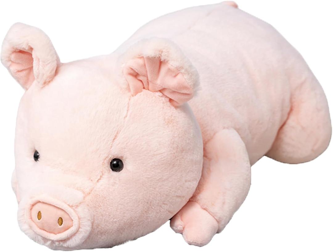 Fawowe Weighted Stuffed Animals, 3.3lbs Weighted Pig Stuffed Animal Cute Pig Plush Animals Hugging Pillow Toy Gifts for Adults and Kids, 19.6 inch (Pink)