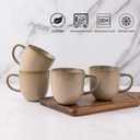 AmorArc 12oz Coffee Mugs, Ceramic Coffee Mugs set of 4 for Man, Woman, Dad, Mom, Modern Coffee Mugs with handle for Latte/Cappuccino/Milk/Cocoa. Dishwasher&Microwave Safe, Latte, ACS007