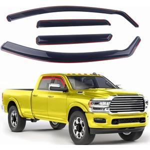 in-Channel Rain Guards 4-Piece Compatible with 2019-2025 Dodge RAM 1500 Crew Cab Window Visors Side Window Deflectors Vent Visor Shield Shade