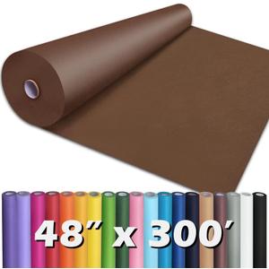 PerkHomy Coffee Kraft Paper Roll 48" x 3,600" (300') for Gift Wrapping Bouquet Flower Art Painting Craft Writing Packaging Shipping 80GSM 55LB (Coffee, 48" x 300')