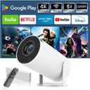 Mini Projector with WiFi & Bluetooth, SUMTAB 2026 Upgraded Portable Projector, 1080P & 4K Support Video Projector, Smart Projector for Home Outdoor, Compatible with iOS/Android/Windows (white)