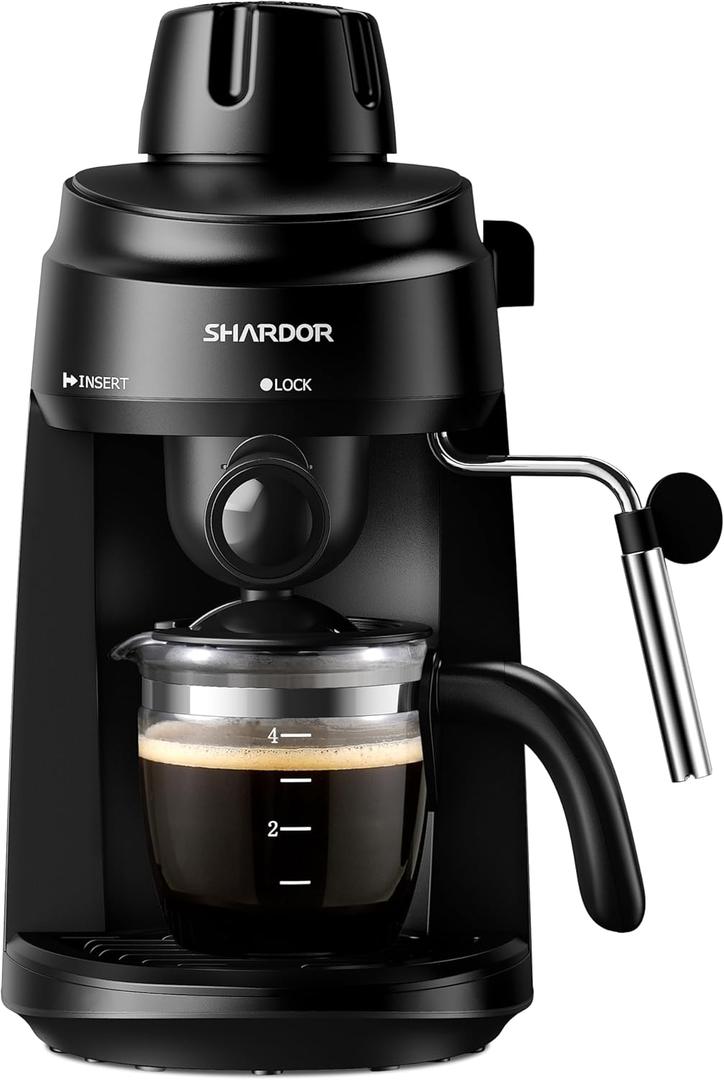 SHARDOR 3.5 Bar Espresso Machine  4-Cup Compact Espresso Maker