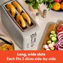 Bella 4 Slice Slim Toaster, Fits-anywhere Kitchenware, 6 Setting Shade Control with Reheat & Cancel Buttons, Fits Sourdough, 10 Long Slot, Anti Jam & Auto Shutoff, 900 Watt, Oatmilk