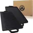 20 x 9 inch Large Reversible Seasoned Cast Iron Grill / Griddle