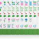 Blue Ocean Engraved Themed Engraved American Mahjong Tile Set 160 Quality White Tile (1.2 Inch, Tiles Only) Nautical Mini American Mahjong Game for Ideal Gift(Golf Style)
