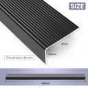 Black 48" Metal Stair Nosing, Heavy-Duty Aluminum Self-Adhesive Stair Edge Protector for Indoor/Outdoor Stairs, Non-Slip Tread Cover, L- Molding(48 x 1.2 x 2 in, 5Pcs)