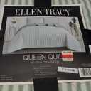 Ellen Tracy Quilt - Green/White, Queen