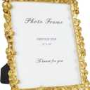 Cuspin 11x14 Picture Frame Vintage Gold Frames, Ornate Leaf Textured Hand-Crafted Resin with Glass Front, Gold Picture Frames for Tabletop Display, Retro Design Home Decor