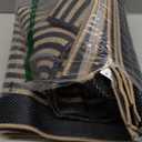 Lahome Modern Geometric Easy Jute Outdoor Rug, 5x7 Patio Living Room Rug Large Black Carpet for Bedroom, Farmhouse Washable Indoor Outdoor Carpet for Dining Room Backyard Deck (Black/Nature Border)