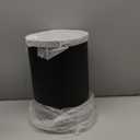 Mbillion Small Trash Can with Swing Lid 2.4 Gallons/9 Liter, Mini Trash Can with lid, Stainless Steel Cylindrical Garbage Can for Home and Office Bathroom Bedroom, for Ground and Desktop(Black)