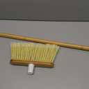 Full Circle Clean Sweep -Bamboo Broom -Angled for Precision in Tight Spaces, with Stiff Flagged Bristles for Indoor & Outdoor Cleaning -Ideal for Pet Hair, Kitchen, Hardwood, & Garage, White