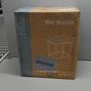 DUMOS Saddle Bar Stools Set of 4, 24 Inch Counter Height Stools with Curved PU Leather Surface, 3.7" Thick Upholstery Bar Height Stools with Footrest for Kitchen Island, Dining, Cafe, Modern Brown