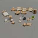 23 Pieces Dollhouse Mini Furniture Decoration Set DIY Accessories Including Dining Room Sitting Living Bedroom Toys for Baby Children Girls