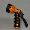 Dramm Revolver Heavy Duty 9 Pattern Quick Click Adjustable Garden Hose Spray Nozzle with Trigger Style Handle, for your Car, Boat, Deck, Sidewalk, Flowers and Young Trees, Orange