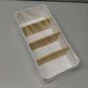 BSTKEY Seasoning Packet Organizer, Food Storage Organizer with Divided 4 Bamboo Wood Compartments, Plastic Storage Caddy for Kitchen Pantry Cabinet, Kitchen Organization Bin for Snacks Spice Packets (White)