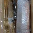 Joyido 125PCS Peachy Pink Plastic Plates  Elegant Pink and Gold Dinnerware Set  Heavy Duty Disposable Plates with Gold Silverware Sets for 25 Guests for Easter Wedding & Easter & Bridal Shower