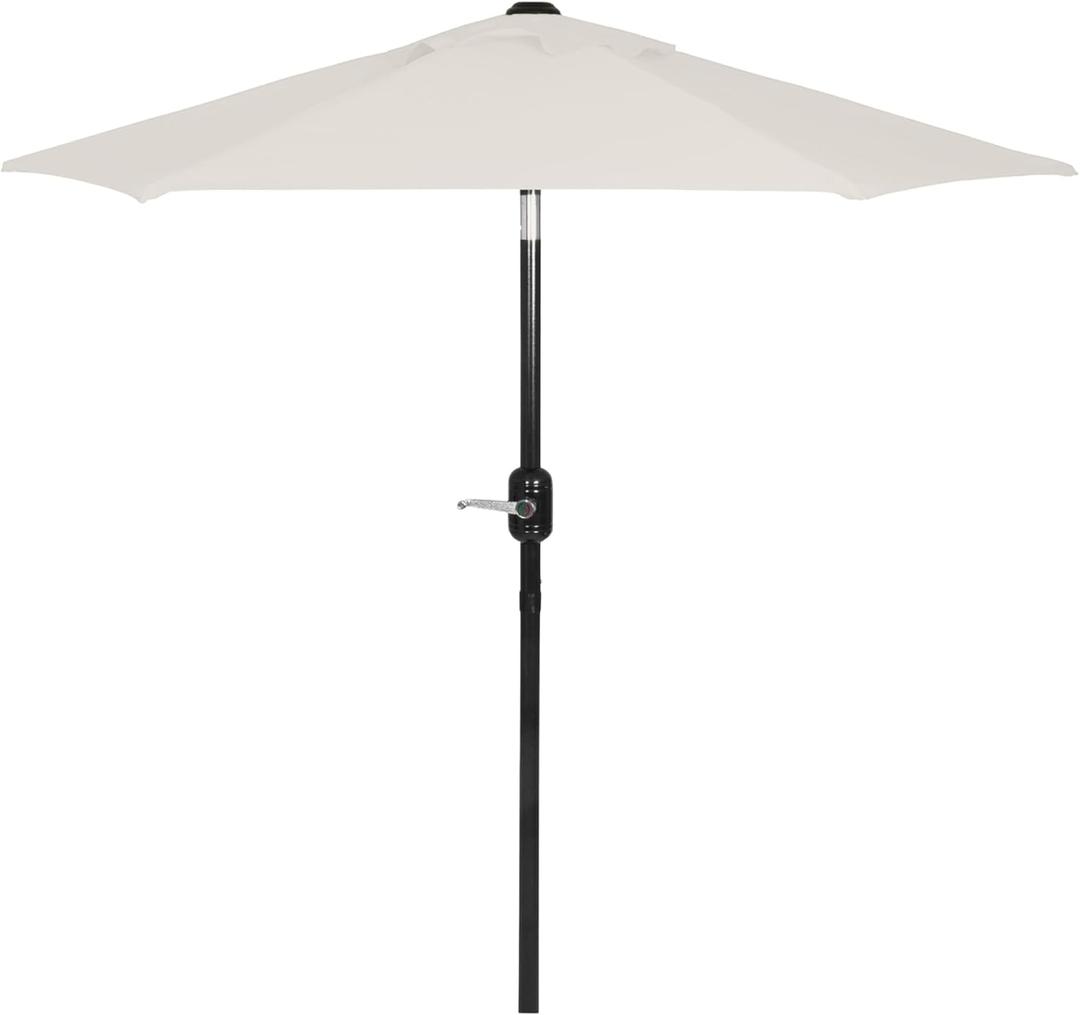 6 Ft Outdoor Patio Umbrella - Outdoor Umbrella for Patio, Pool, Table, Garden, Deck, & Beach - Easy Open/Close Crank and Push Button Tilt Adjustment - Beige Market Umbrellas