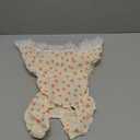 QWINEE Cute Flower Pattern Dog Dress Ruffle Trim Princess Dress Cat Vest Dress Lace Trim Summer Dress Pet Clothes for Small Medium Cats Dogs Kitten Puppy Pink XXL