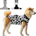 V.PET.B.R Dog Surgery Recovery Suit,Female Male Dog Onesie for Spay Neuter,Substitute E-Collar & Cone,Anti-Licking Breathable Onesie for Small Medium Large Dogs,Cow S