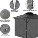 10'x12' Privacy Gazebo Curtains Outdoor Waterproof, 4-Panels Sidewall Curtain Universal Replacement with Zipper for Patio, Backyard, Garden (Only Curtains, Grey)