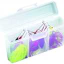 Flambeau Outdoors Small Spinnerbait Box, 3 Compartments, Holds 6, Clear