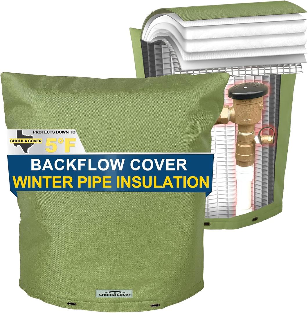 Backflow Preventer Cover Insulated (5F) - 24" W x 30" H Backflow Cover for Winter Pipe Freeze Protection - Sprinkler Covers for Outside - Double Wall Insulation Cover Green