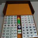 Mahjong Set,Chinese Mahjong Game Set with Carrying Travel Case, 1.5'' Large 146 Tiles with Arabic Numerals, 3 Dices, A Wind Indicator, A Set of Chips, Mah Jongg Set