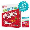 YumEarth Organic Giggles Chewy Candy Allergy Friendly, No Artificial Dyes, Non GMO, Gluten Free, Fruit Flavored, Vegan Candy Snacks 0.5 oz (Box of 15) (EXP 12/02/27)