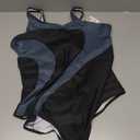 Womens Athletic One Piece Swimsuit Racerback Competitive Training Bathing Suit, Gray/Black, XL