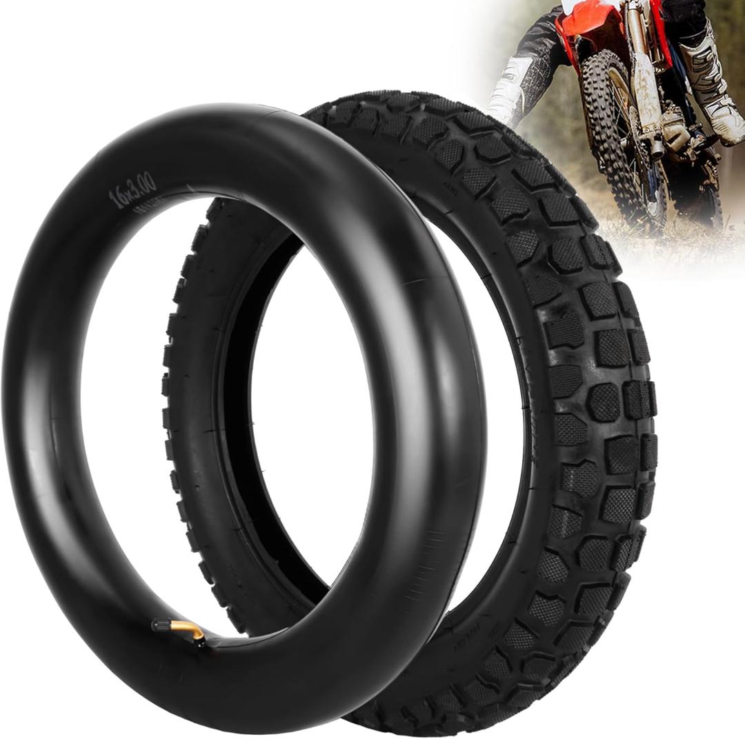 16x3.50 Tire and Tube, 3.50-12 Dirt Bike Tire Set w 45 Bent Vavle Stem for Ebike Pitbike Motorcycle Dirt Bike Motocross Trike Unicycle and Folding Bike Replace 85-305 Tire 16x3.50 Tire and Tube, 3.50-12 Dirt Bike Tire Set w 45 Bent Vavle Stem for Ebike Pitbike Motorcycle Dirt Bike Motocross Trike Unicycle and Folding Bike Replace 85-305 Tire
