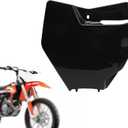 Motorcycle Front Number Plate Dirt Bike Number Flat Plastic Cover Fit for EXC EXCF XC XCW SXF 150 250 300 19-21XC 125 20-21(Black)