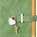 CAGIE Diary with Lock for Girls Ages 8-12 Journal with Lock and Key 296 Gold Edged Pages Heart-Shaped Locked Journal for Women Teen Girls with Gift Box, Green