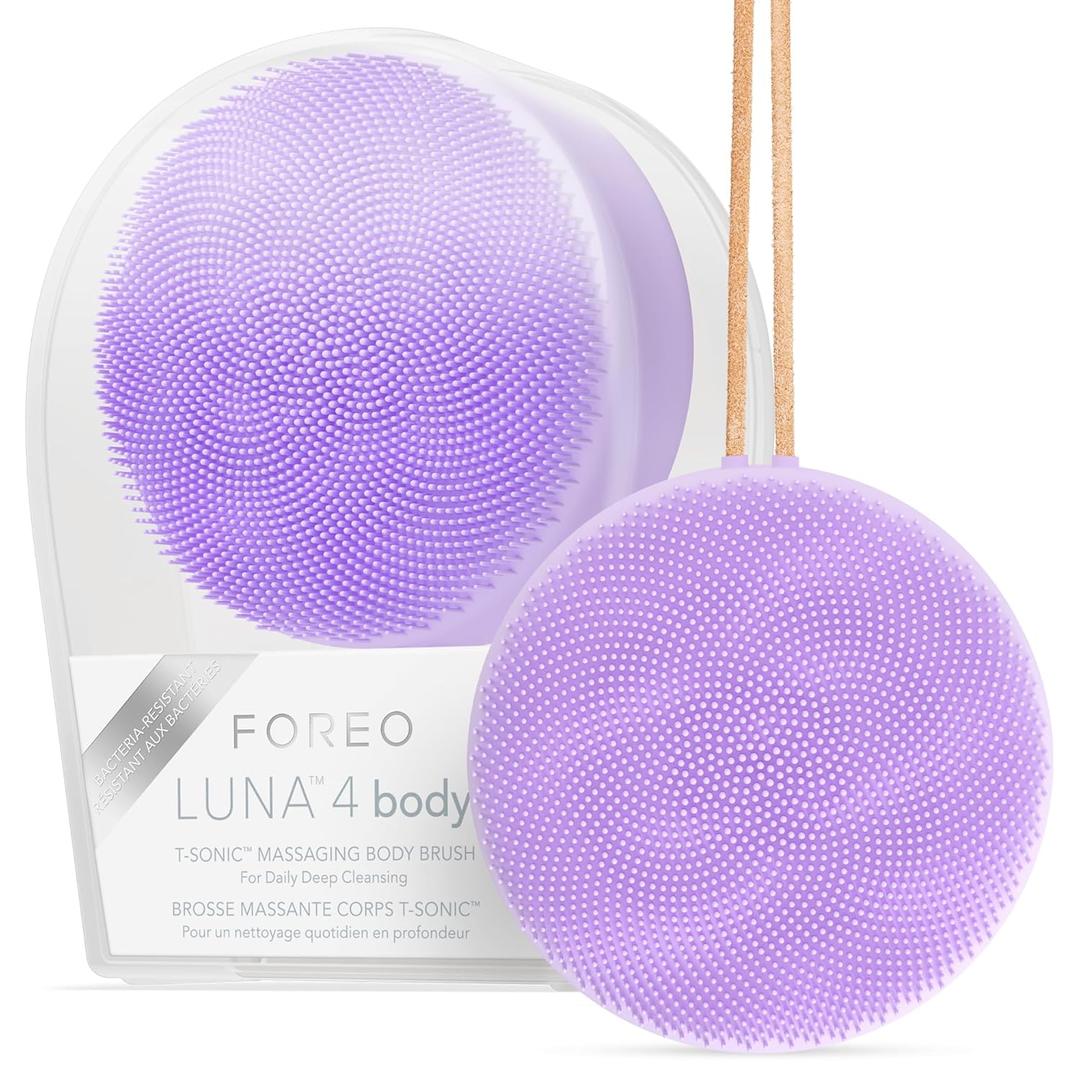 FOREO LUNA 4 body- Body Brush- Whole Body Skin Care - Exfoliating Body Scrubber- Enhances Absorption of Lotion Actives- Premium Lymphatic Drainage Skincare Tool- Waterproof -USB-Rechargeable- Lavender (Lavander)