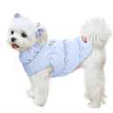 ABRRLO Winter Warm Dog Jacket for Small Medium Dogs Cats Cold Weather Coats with Harness Paded Dogs Fleece Vest Waterproof Windproof Dog Snow Jacket Pet Puppy Clothes (Light Blue,S)