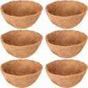 Legigo 6 Pack 14 Inch Hanging Basket Coco Liners Replacement, 100% Natural Round Coconut Coco Fiber Planter Basket Liners for Hanging Basket Flowers/Vegetables