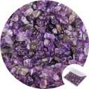 456 PCs Natural Chip Stone Beads, 5-8mm Irregular Multicolor Gemstones Loose Crystal Healing Amethyst Rocks with Hole for Jewelry Making DIY Crafts
