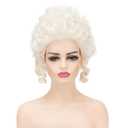 Victorian Wig for Women Curly Blonde Marie Antoinette Wigs,Vintage Beehive Wig18th Century Rococo Costume Cosplay Wigs Party Halloween