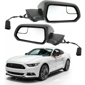 HECASA Power Mirror 3 Pins Compatible with 2015-2020 Ford Mustang Replacement for FO1321595 FO1320595 FR3Z17682M-PFM FR3Z17D742AAPTM FR3Z17683L-PFM FR3Z17D743AAPTM Pair Black (Driver & Passenger Side)