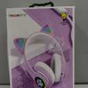 iClever Cat Ear Kids Bluetooth Headphones, LED Lights Up, 74/85dBA Safe Volume Limited, 50H Playtime,Bluetooth 5.2, USB C, Kids Headphones Wireless for Travel iPad Tablet, Meow Macaron Pink